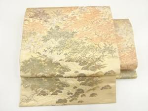 樹木風景模様織り出し　作り帯
